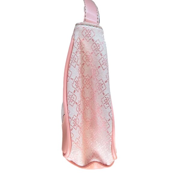 Y2K Liz Claiborne‎ Canvas Faux Leather Shoulder Bag PinkCoquette Barbiecore - Picture 6 of 16